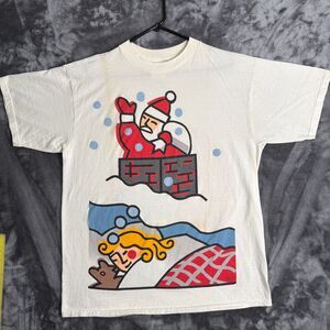 Vintage USPS Post Service Promo T Shirt Christmas Size XL Double Sided White